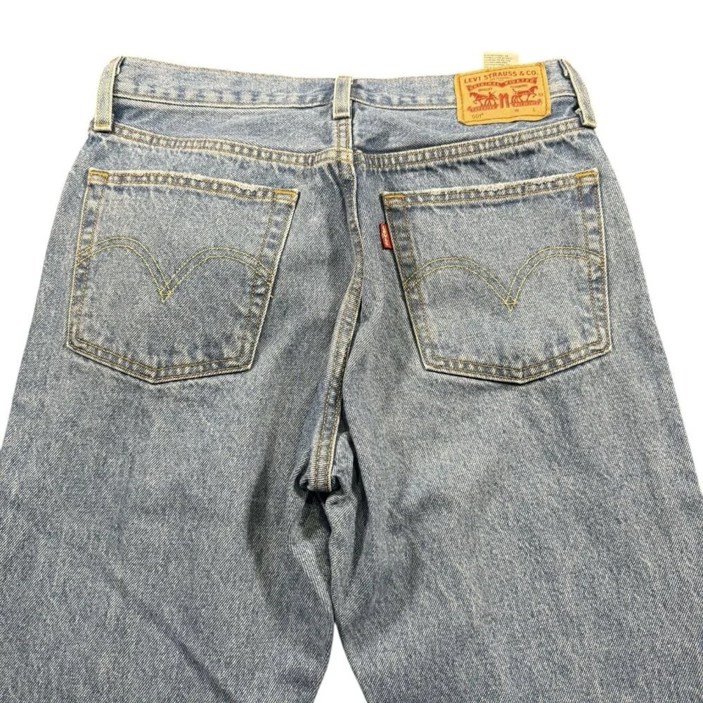 Levi's 501 Jeans 27x30 Blue Light Wash Button Fly S110783 Distressed